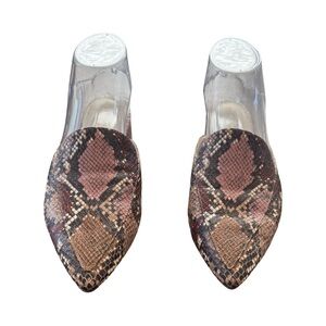 Cole Haan Women’s Snake Skin Leather Embossed Pointed Toe Mules Size 7 Medium